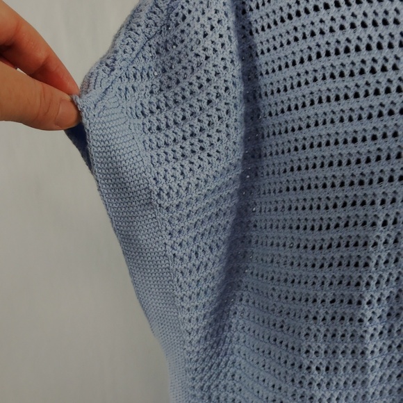 J. Jill Open Stitch Short Sleeve Tunic Sweater - Picture 5 of 10
